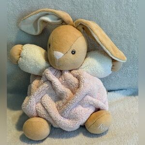 2018 Kaloo Plume Bunny chubby stuffed animal toy plush lovey pink beige 7-inch
